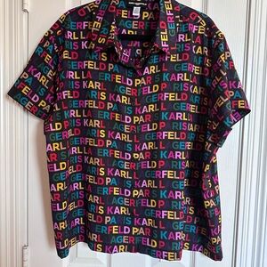 Karl Lagerfeld Colorful Logo Print Men's Shirt